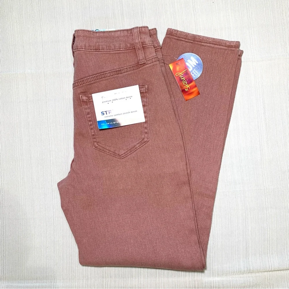 YMI Hybrid Dream Fit High Rise Mom Jeans Mauve Pink Distressed NWT Sz 3/26 Y2K